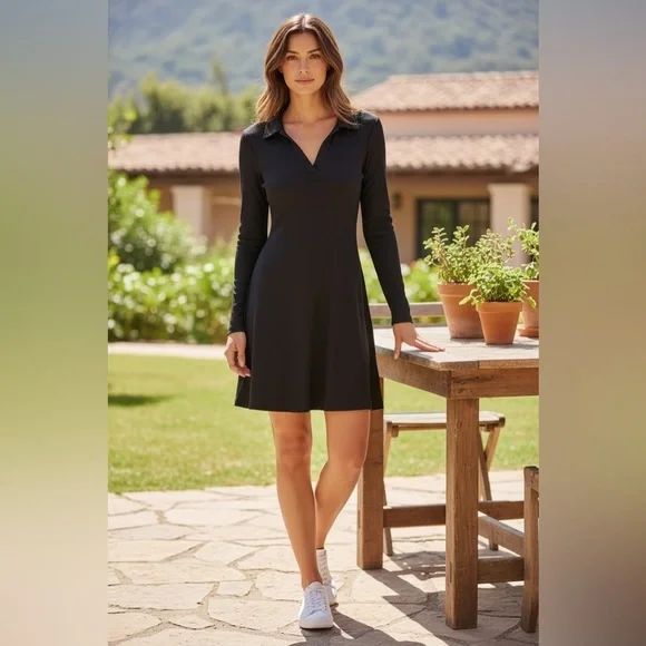 Copper Key Collared Ribbed Knit Black Dress NWT XS - Picture 2 of 11